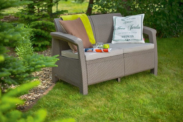 CORFU LOVE SEAT - cappuchino