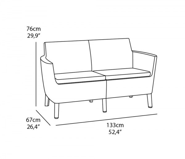 SALEMO 2 seater sofa - grafit