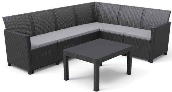 CLAIRE 6 SEAT CORNER set - grafit