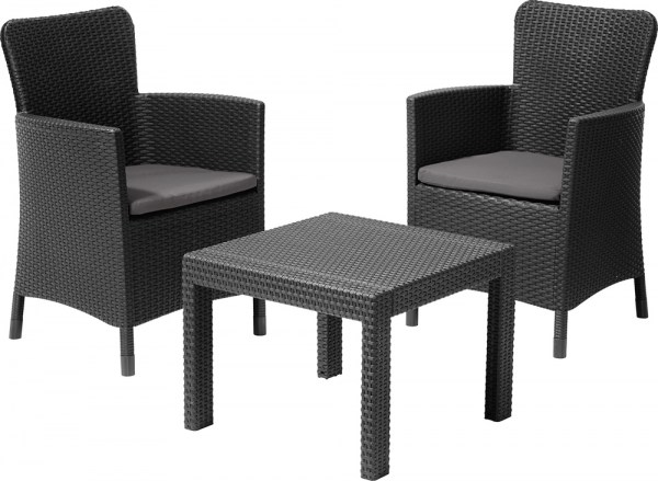 SALVADOR BALCONY set - antracit + šedé podušky