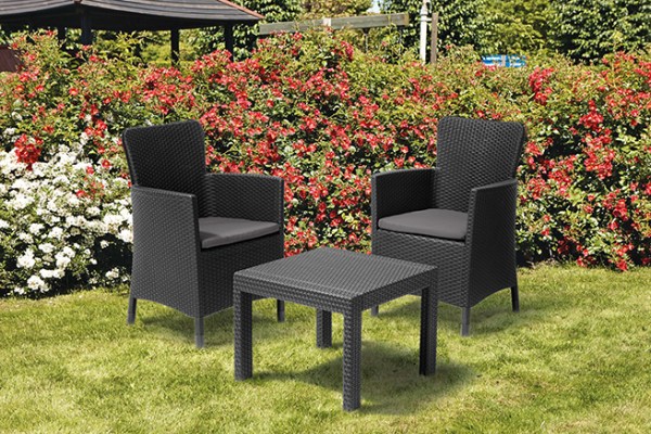 SALVADOR BALCONY set - antracit + šedé podušky