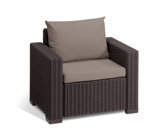 CALIFORNIA 3 SEATERS set - hnědá + šedohnědé podušky