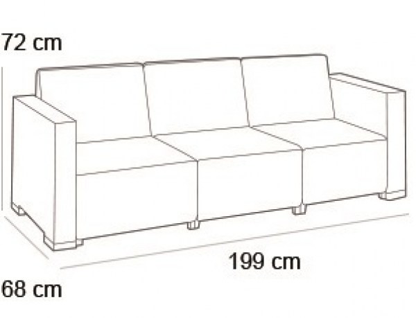CALIFORNIA 3 SEATERS set - hnědá + šedohnědé podušky