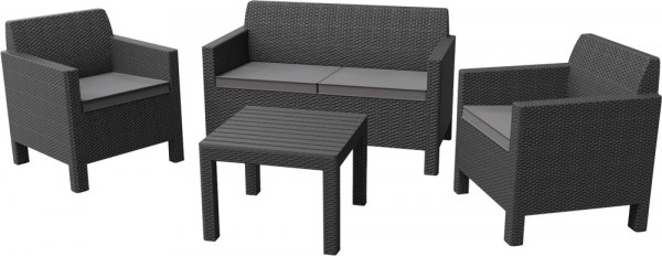 ORLANDO + SMALL TABLE - grafit+šedé podušky