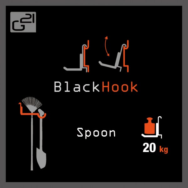 Závěsný systém G21 BlackHook spoon 7,5 x 9,5 x 20,5 cm