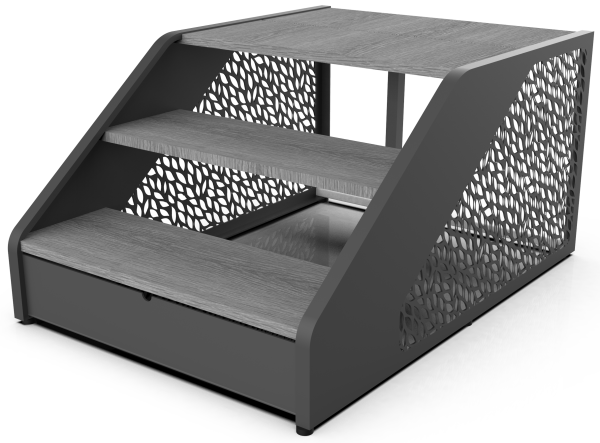 Schůdky Poolex Wood - šedá