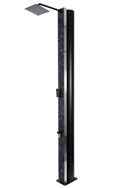 Solární sprcha ATLAS ČERNÉ ZRCADLO s oplachem nohou