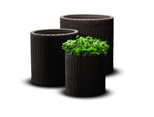 květináč CYLINDER - M - hnědý