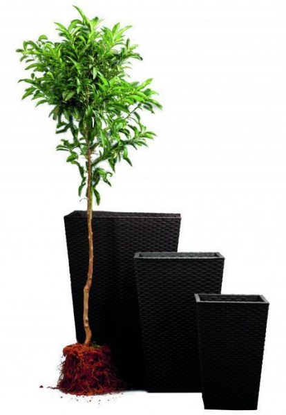 Rattan planter S - hnědý