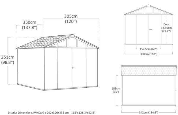 STRONGHOLD 10x11,5 domek - šedý