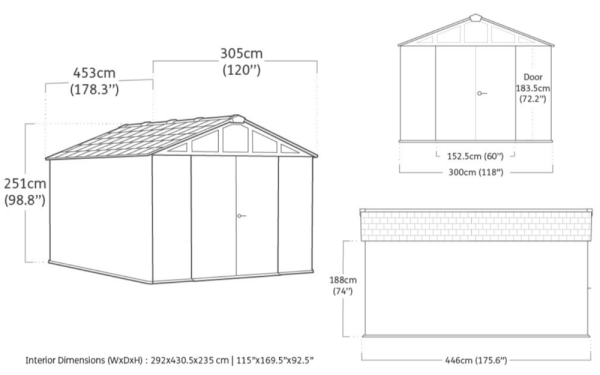 STRONGHOLD 10x15 domek - šedý