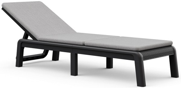 ATLAS (MALLORCA) lehátko s poduškou - grafit/světle šedá