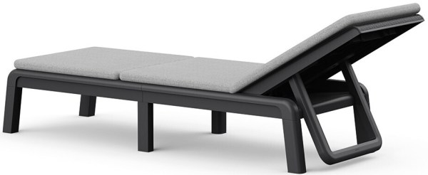 ATLAS (MALLORCA) lehátko s poduškou - grafit/světle šedá