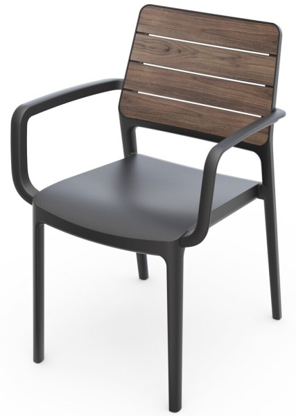 DECO PORTO křeslo s područkami - walnut/grafit