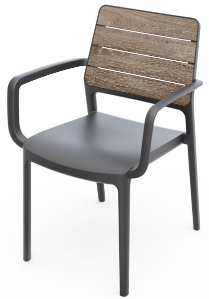 DECO PORTO křeslo s područkami - ashwood/grafit