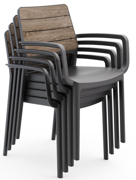 DECO PORTO křeslo s područkami - ashwood/grafit