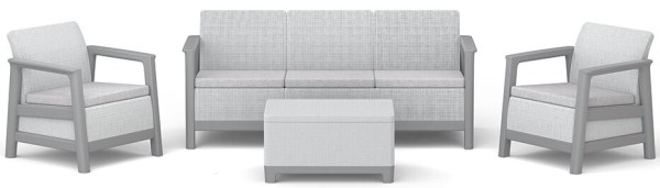 SCANDI LINEA 3 SEATERS SET - Ash grey/Storm grey