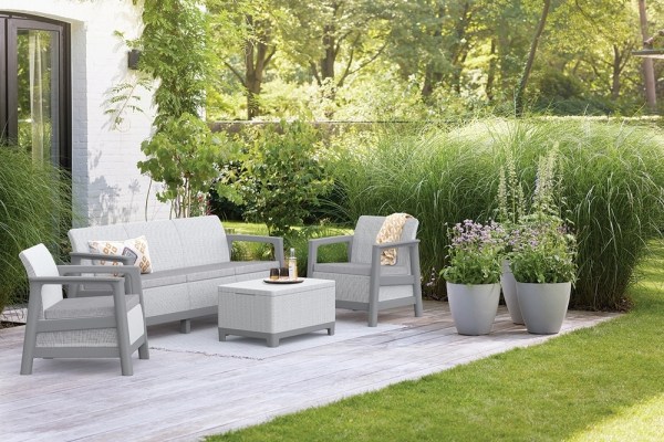 SCANDI LINEA 3 SEATERS SET - Ash grey/Storm grey