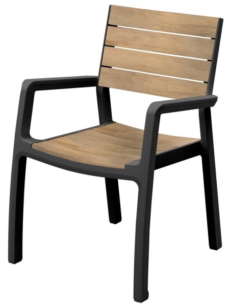 DECO CORALE křeslo s područkami - Teak/grafit