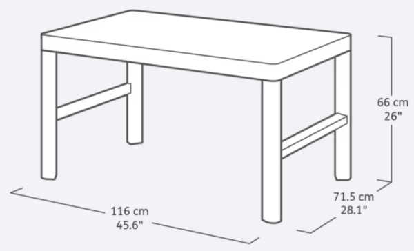 stůl DECO LYON rattan - Walnut/grafit