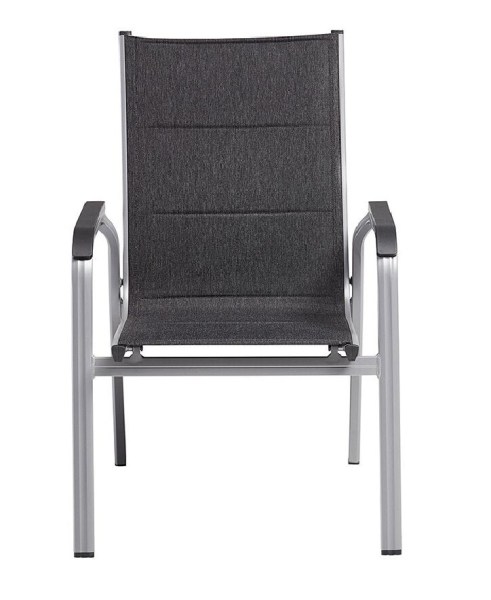 BASIC PLUS PADDED stohovatelné, hliníkové křeslo - stříbrná / antracit