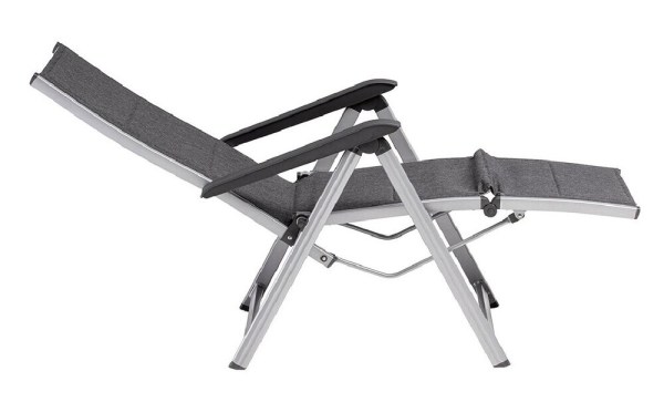 BASIC PLUS PADDED relaxační, polohovací, hliníkové křeslo - stříbrná / antracit