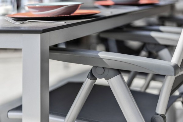 CIRRUS polohovací, hliníkové křeslo - stříbrná / šedá