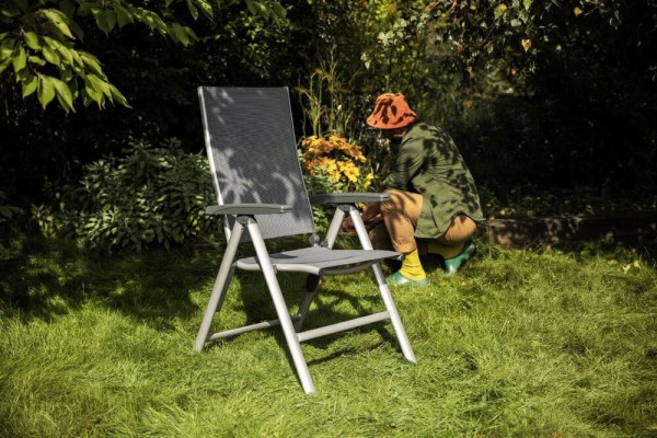 CIRRUS polohovací, hliníkové křeslo - stříbrná / šedá