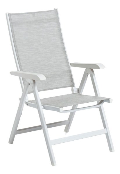 BASIC PLUS polohovací, hliníkové křeslo - bílá/světle šedá