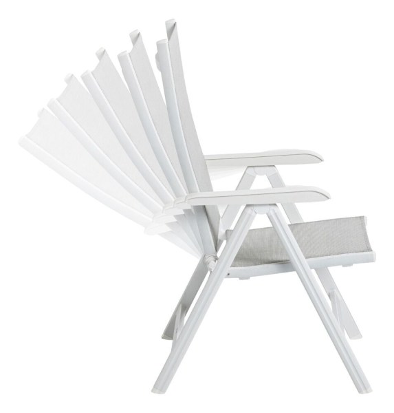 BASIC PLUS polohovací, hliníkové křeslo - bílá/světle šedá