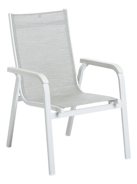 BASIC PLUS stohovatelné, hliníkové křeslo - bílá/světle šedá
