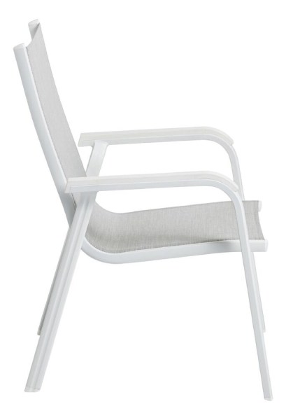 BASIC PLUS stohovatelné, hliníkové křeslo - bílá/světle šedá