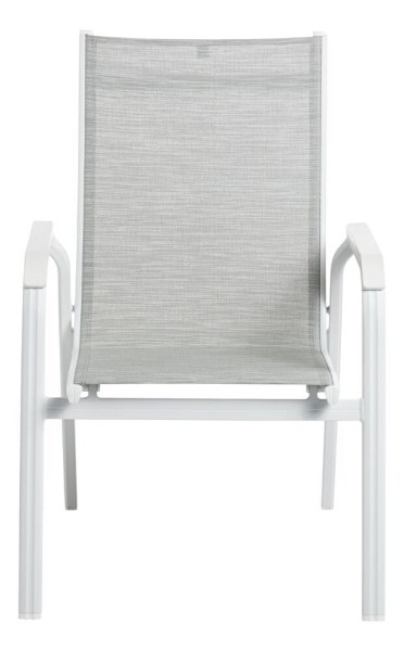 BASIC PLUS stohovatelné, hliníkové křeslo - bílá/světle šedá