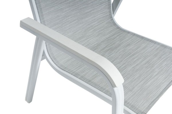 BASIC PLUS stohovatelné, hliníkové křeslo - bílá/světle šedá