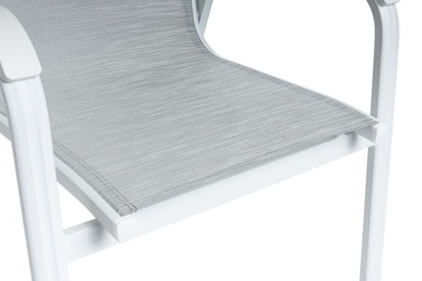 BASIC PLUS stohovatelné, hliníkové křeslo - bílá/světle šedá