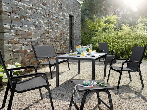 BASIC PLUS stohovatelné, hliníkové křeslo - antracit/antracit