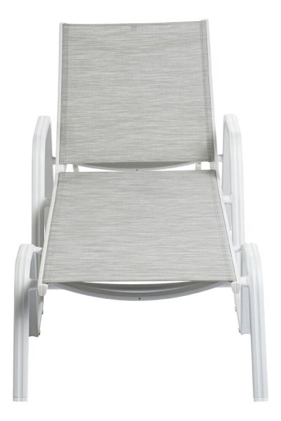 BASIC PLUS hliníkové lehátko - bílá/světle šedá