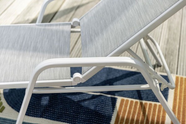 BASIC PLUS hliníkové lehátko - bílá/světle šedá