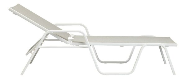 BASIC PLUS hliníkové lehátko - bílá/světle šedá