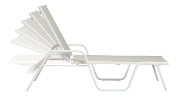BASIC PLUS hliníkové lehátko - bílá/světle šedá