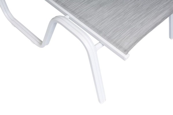 BASIC PLUS hliníkové lehátko - bílá/světle šedá