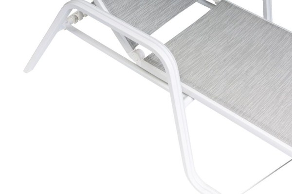 BASIC PLUS hliníkové lehátko - bílá/světle šedá