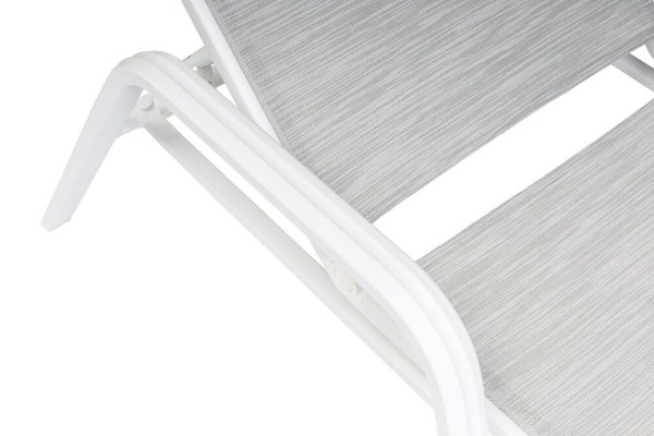 BASIC PLUS hliníkové lehátko - bílá/světle šedá