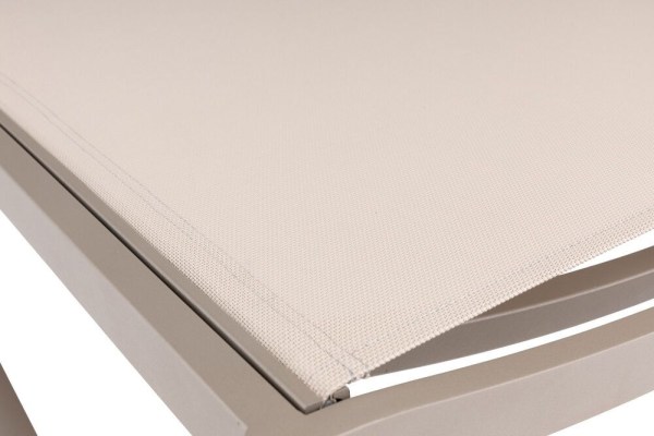 DIAMOND hliníkové lehátko s teakovými područkami - taupe / béžová