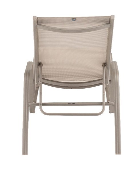 DIAMOND hliníkové lehátko s teakovými područkami - taupe / béžová