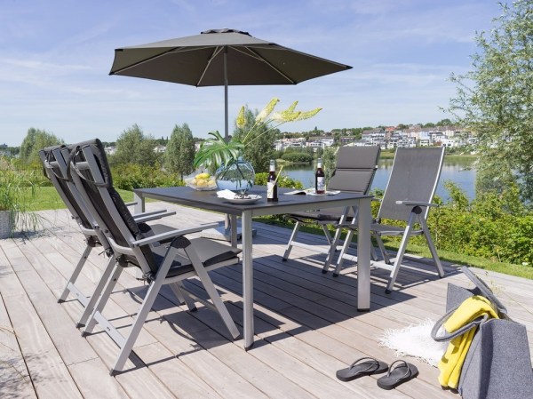 EASY polohovací, hliníkové křeslo - antracit/ antracit