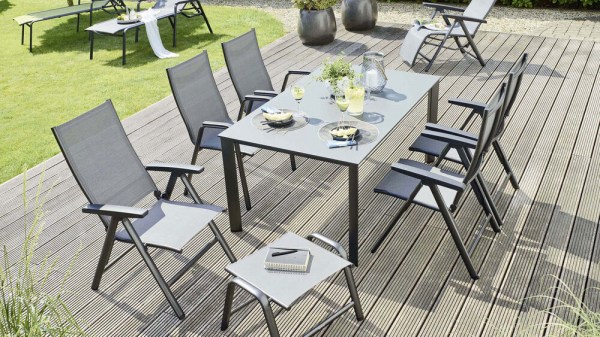 CIRRUS polohovací, hliníkové křeslo - antracit/šedá