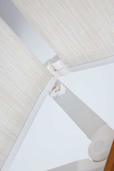 MEMPHIS TEAK polohovací, hliníkové křeslo s teakovými područkami - bílá / béžová