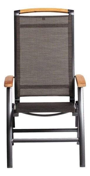 MEMPHIS TEAK polohovací, hliníkové křeslo s teakovými područkami - antracit / bronzová