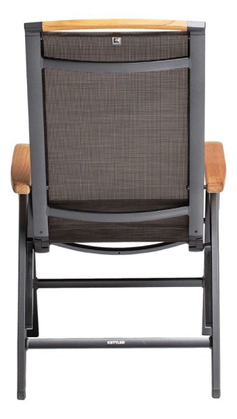 MEMPHIS TEAK polohovací, hliníkové křeslo s teakovými područkami - antracit / bronzová